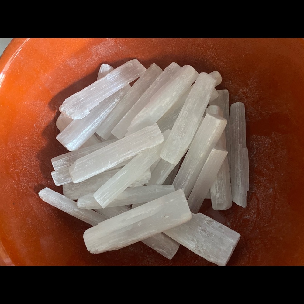 3 pieces of raw selenite